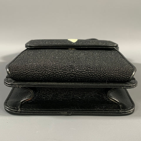NO BRAND Black White Leather Cross Body Bag