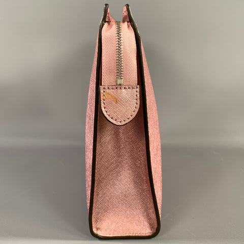 HENRI BENDEL Pink Metallic Leather Clutch