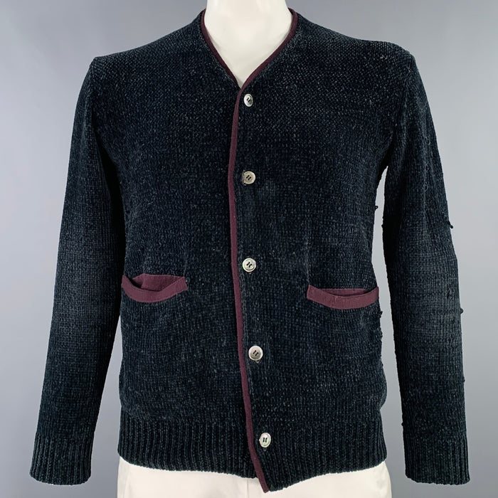 JUNYA WATANABE Size L Black Brown Chenille Knit Cardigan