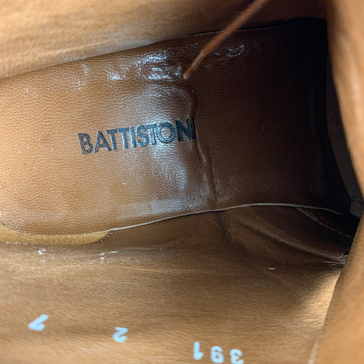 BATTISTONI Size 7 Camel Suede Lace Up Boots