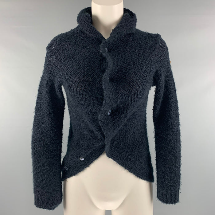 MARNI Size 2 Navy Asymmetrical Cardigan