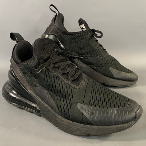 NIKE Size 10.5 Black Mesh Runner Sneakers