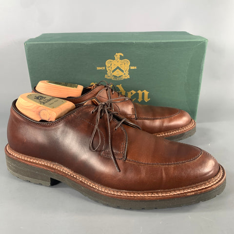 ALDEN Size 7 Brown Cognac D5602 Leather Lace Up Shoes