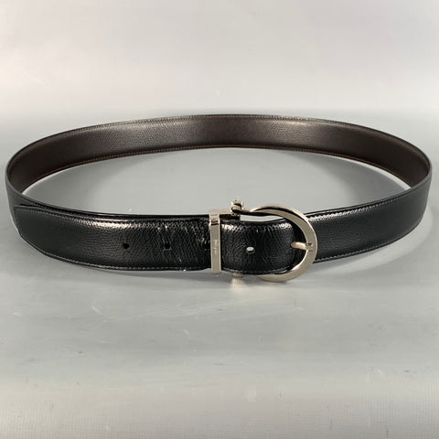 FERRAGAMO Size 40 Black Leather Belt