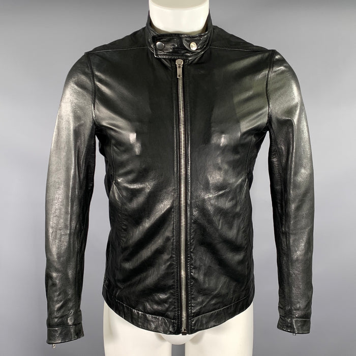RICK OWENS Size 40 Black Leather Biker Zip Up Jacket