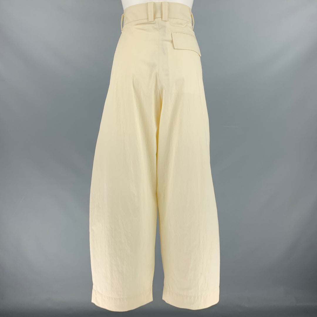 STUDIO NICHOLSON Size S Cream Cotton Blend Pleated Dress Pants