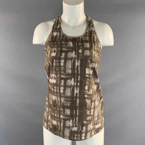 MARNI Size S Brown White Cotton Tie Dye Tank Casual Top