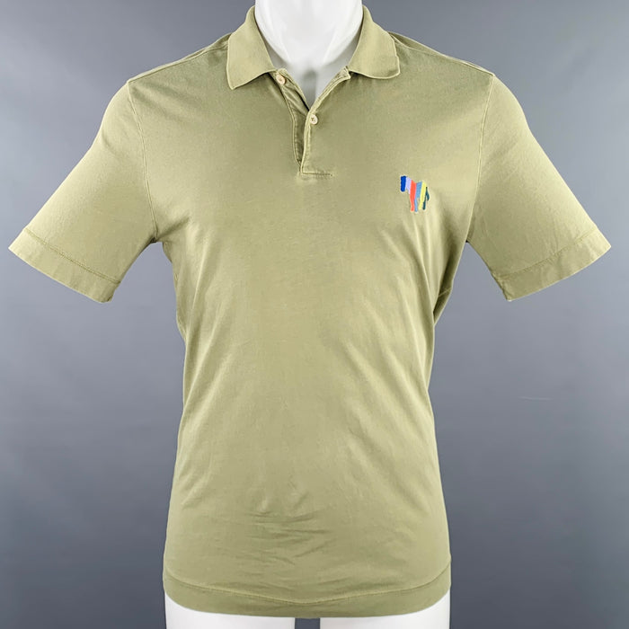 PS by PAUL SMITH Size S Green Patch Organic Cotton Half Placket Polo