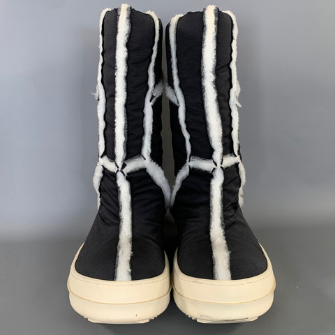 DRKSHDW Size 9 Black White Nylon Pull On Boots