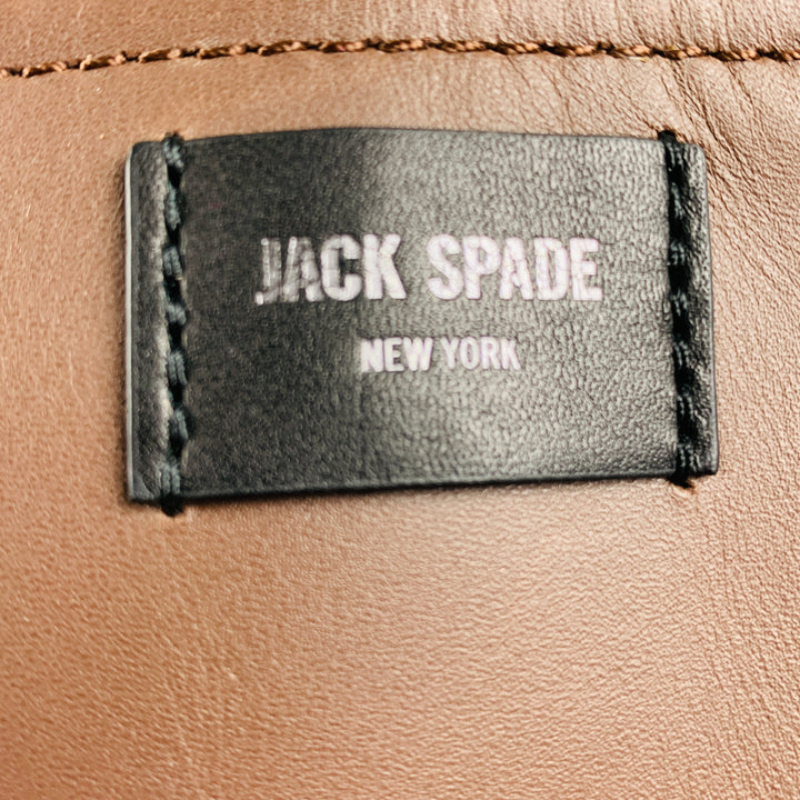 JACK SPADE Brown Black Two Tone Leather Tote Bags