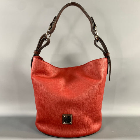 DOONEY BOURKE SS2019 Red Brown Pebble Grain Leather Bucket Bag