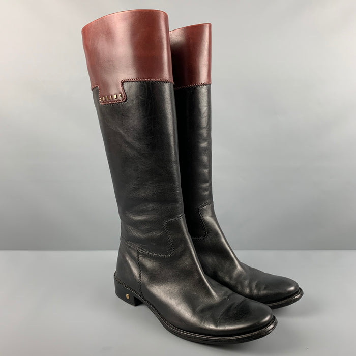 Botas sin cordones CELINE talla 7 negro marrón
