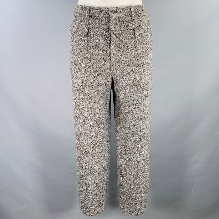 GIORGIO ARMANI Size 38 Grey Charcoal Boucle Alpaca Blend Pleated Dress Pants