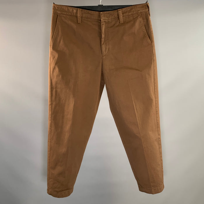 PRADA Size 36 Brown Cotton Zip Fly Casual Pants