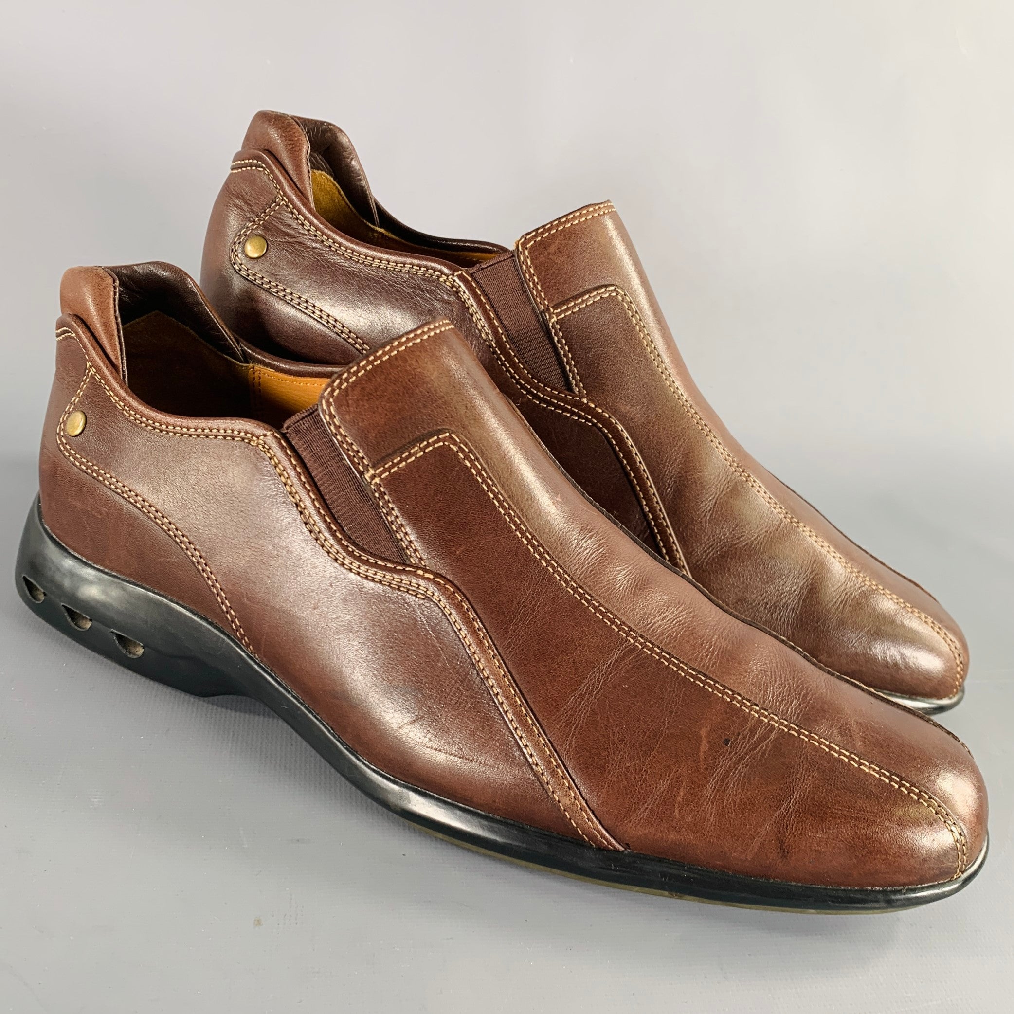 COLE HAAN Size 9.5 Brown Contrast Stitch Leather Slip On Loafers – Sui Generis Designer Consignment COLE HAAN Size 9.5 Brown Contrast Stitch Leather Slip On Loafers – Sui Generis Designer Consignment