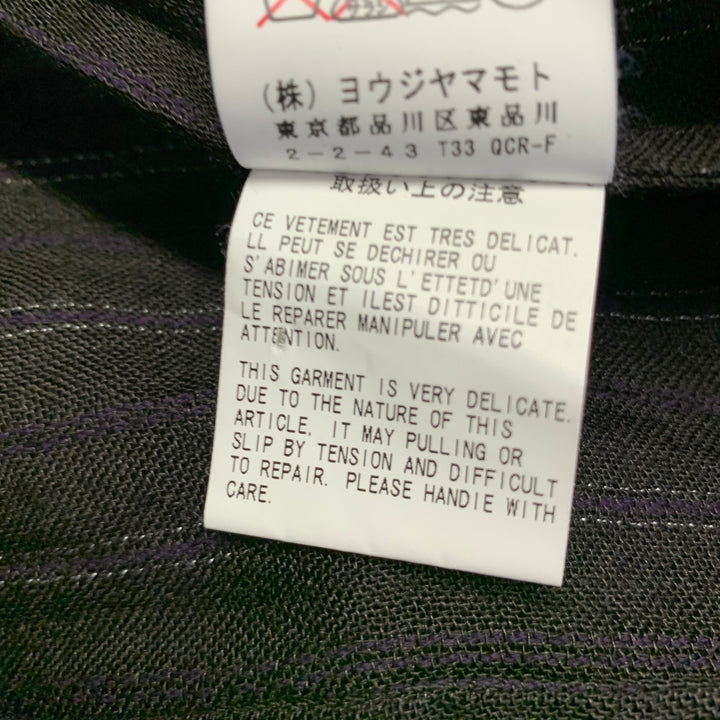 YOHJI YAMAMOTO Size S Black Cotton Notch Lapel Coat