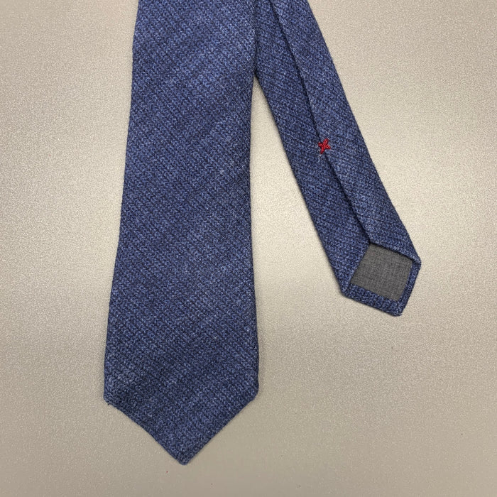 BRUNELLO CUCINELLI Navy Knit Wool Silk Tie