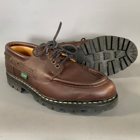 PARABOOT Size 7.5 Brown Black Leather Lace Up Shoes