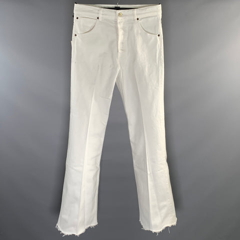 HUSBANDS Size 30 White Cotton Flared Jeans