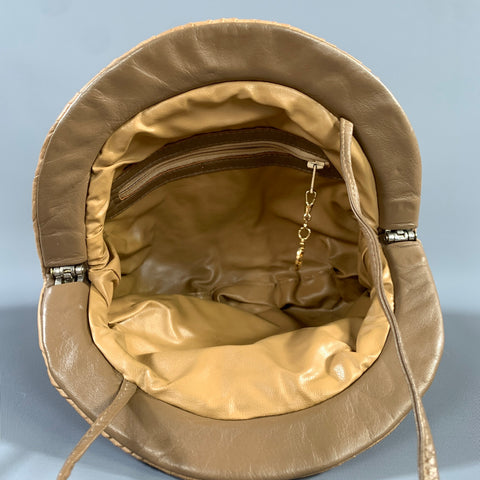 SONIA RYKIEL Tan Waves Lambskin Leather Cross Body Bag