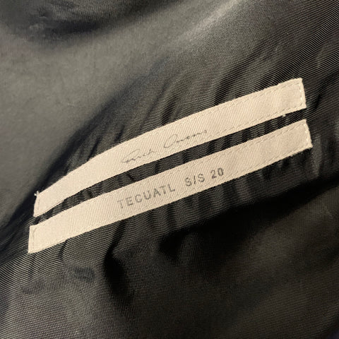 RICK OWENS S/S2020 Size 42 Black Wool & Viscose Blend Peak Lapel Jacket