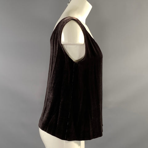 DONNA KARAN Size 4 Purple Rayon & Silk Velvet Tank Dress Top