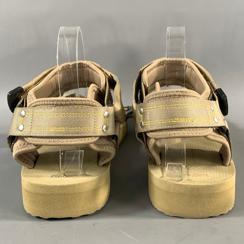 JOHN ELLIOTT Size 9 Green Beige Hook & Loop Sandals