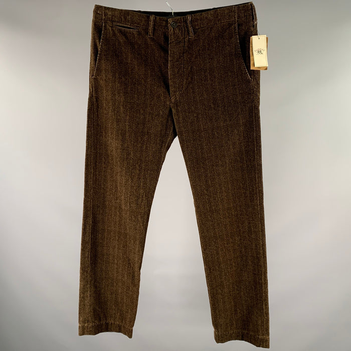 RRL by RALPH LAUREN Size 36 Brown Corduroy Cotton Straight Leg Pants