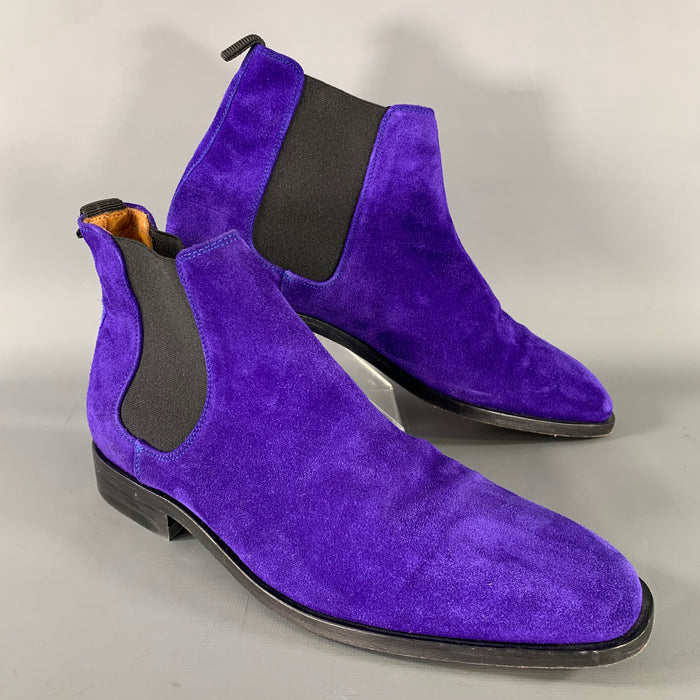 PS by PAUL SMITH Size 7 Purple Black Textured Leather Pull On Boots