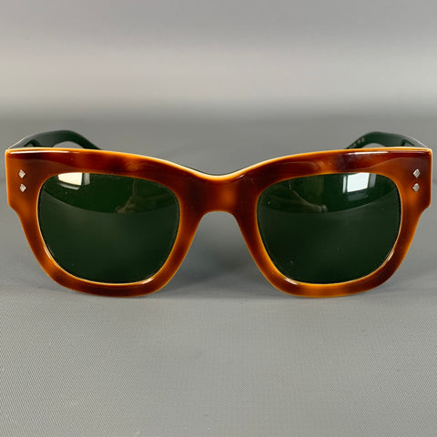 MONCLER Brown Green Tortoise Sunglasses & Eyewear