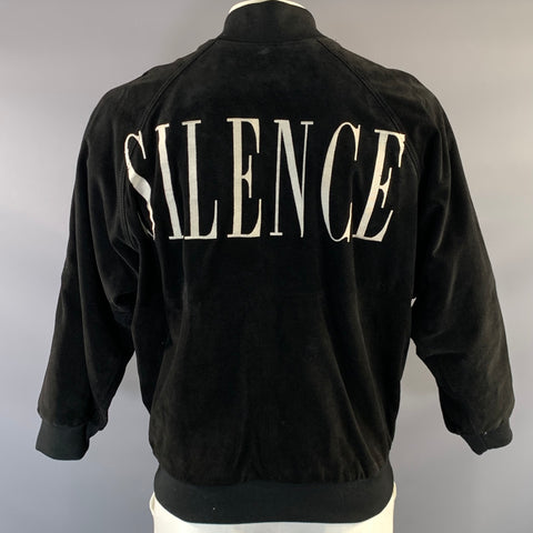 ENFANTS RICHES DEPRIMES ERD SS2018 XL Black Embroidery Suede Bomber Jacket