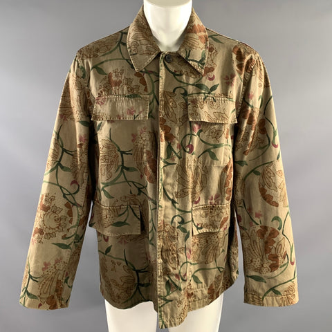 OUR LEGACY AW2024 Size 38 Green Brown Floral Cotton Button Up Jacket