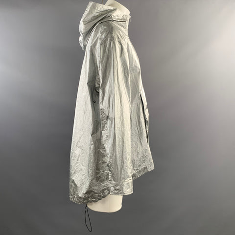 ALEXANDER WANG Size M Silver Metallic Polyurethane & Polyester Pop Over Jacket
