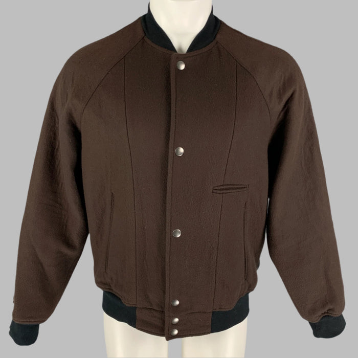 MARC JACOBS Size 38 Brown Wool Blend Bomber Jacket