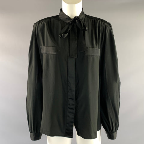 CELINE Size M Black Button Up Blouse