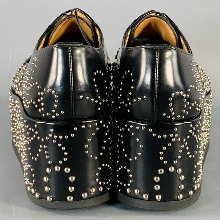 NOIR KEI NINOMIYA x CHURCH'S Size 8.5 Shannon 22 Black Floral Studded Platform Lace-up Shoes