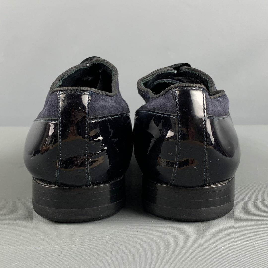 PAUL SMITH Size 7 Black Mixed Materials Suede Tuxedo Lace Up Shoes