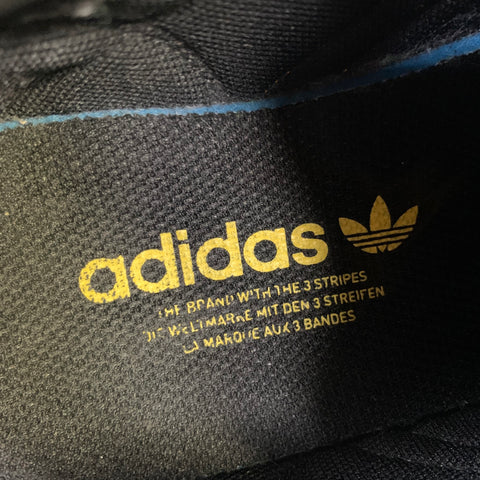 ADIDAS Size 10.5 Black Yellow Mixed Fabrics Low Top Sneakers