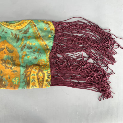 DOLCE & GABBANA Green Wine Paisley Silk Blend Scarves