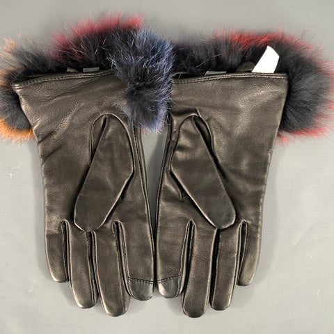 ECHO Size L Black Color Block Sheepskin Leather Gloves
