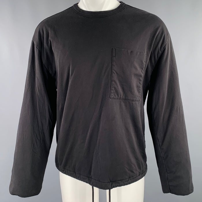 DRIES VAN NOTEN Size M Black Cotton Polyester Drawstring Sweatshirt