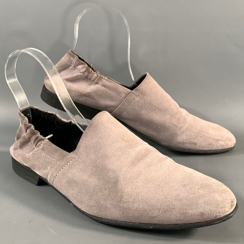 HAIDER ACKERMANN Size 8 Grey Lavender Suede Slip On Loafers