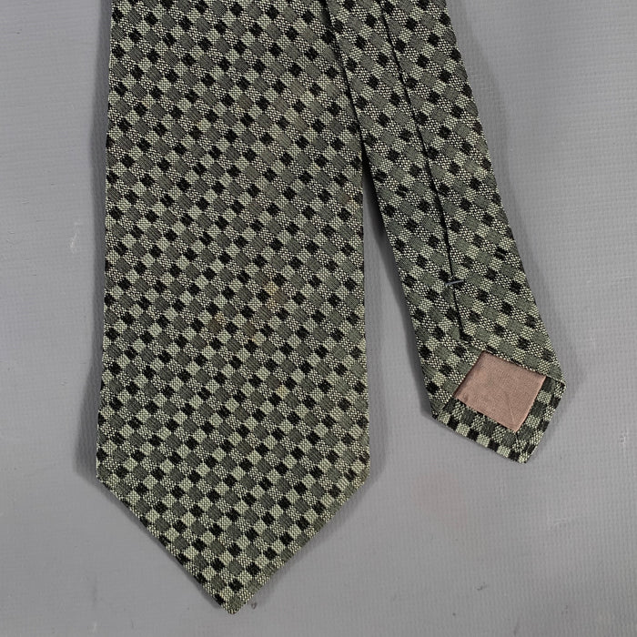 ISSEY MIYAKE Green Navy Plaid Silk Tie