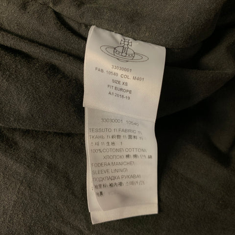 VIVIENNE WESTWOOD Size XS Brown Black Dyed Cotton Double Breasted Jacket