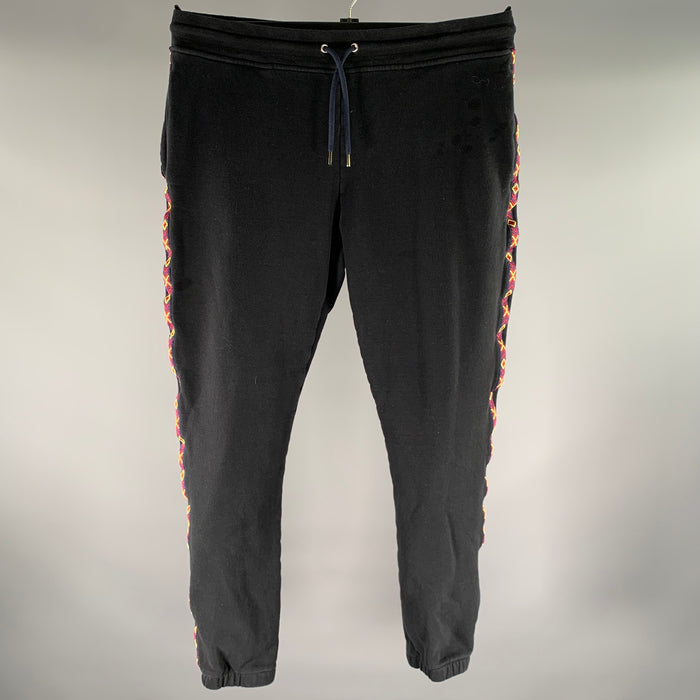 PS by PAUL SMITH Size L Black Multi-Color Stripe Cotton Sweatpants Casual Pants