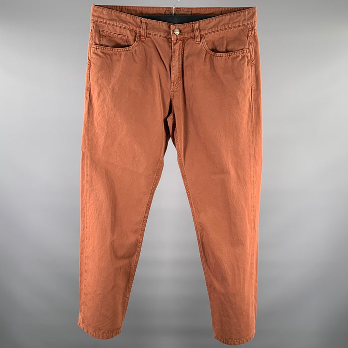 LORO PIANA Size 36 Brown Cotton Linen Straight Casual Pants