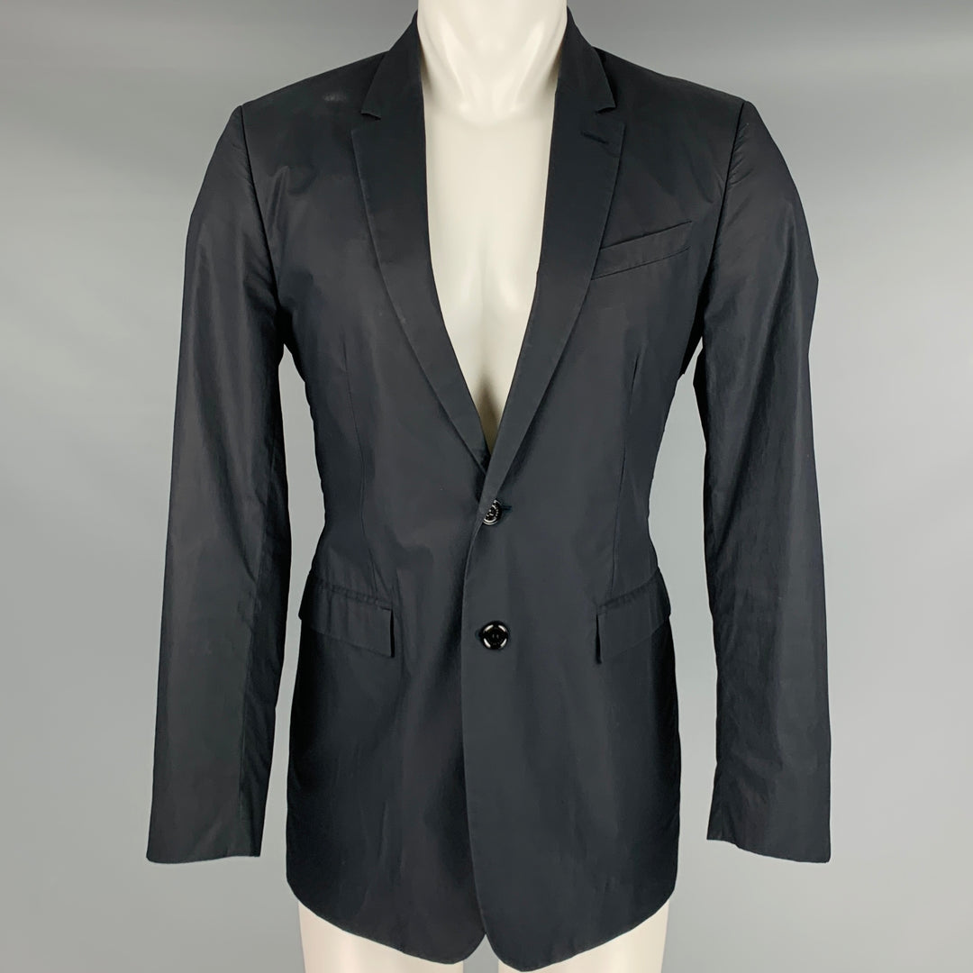 BURBERRY PRORSUM Size 40 Black Coated Cotton Sport Coat