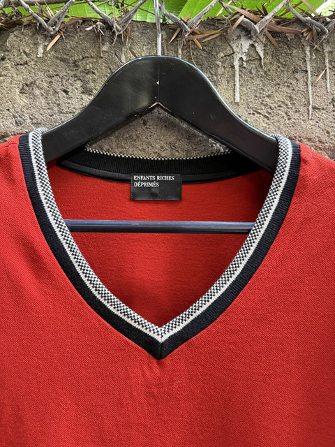 ENFANTS RICHES DEPRIMES FW2018 XL Red Cotton V Neck T Shirt