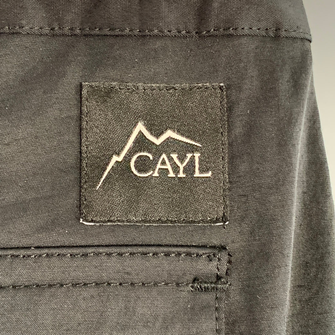 CAYL Size M Mountain 2 Black Nylon Blend Drawstring Casual Pants