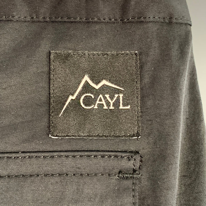 CAYL Size M Mountain 2 Black Nylon Blend Drawstring Casual Pants